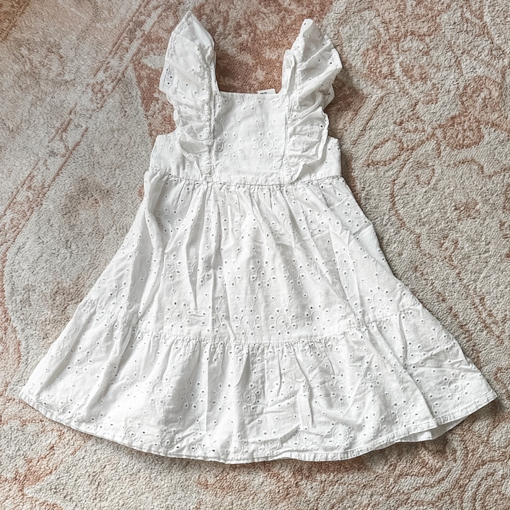 Charming White Eyelet Kids Dress